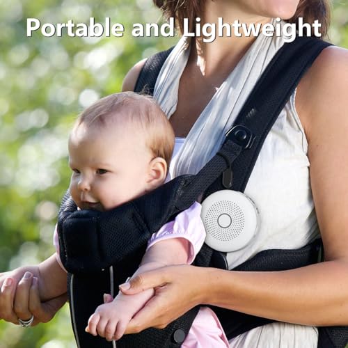 Portable White Noise Machine 30 Soothing Sounds Rechargeable Battery Small for Travel 32 Volume Control Noise Canceling Sleep Machine Sound Therapy for Baby Kids Adults (White)