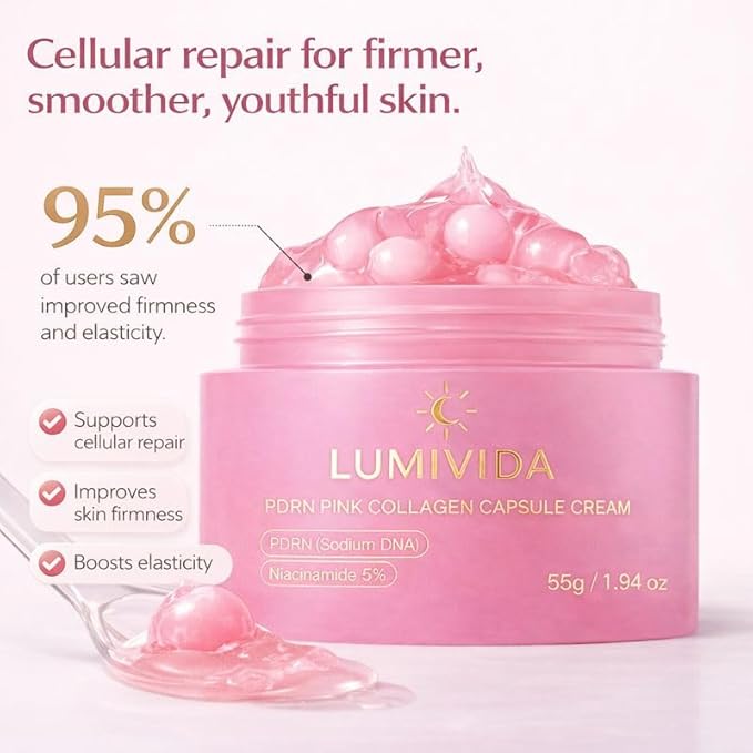 PDRN Capsule Face Cream – Deep Hydration, Skin Barrier Repair & Glow Moisturizer 5% Niacinamide Salmon DNA