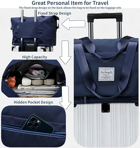 Large Capacity Foldable Travel Bag (Dark Blue)