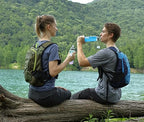 Soft Flask Collapsible Water Bottle with Wide Mouth (Dark Blue / 300 ml/10 oz)