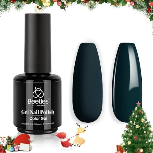 Beetles Dark Teal Gel Nail Polish (H - Creme Green | Navy Blue)
