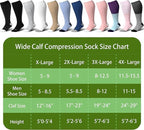 Plus Size Compression Socks for Women&Men Viscose for Bamboo Wide Calf 15 (3 Pairs-cream/Beige/Brown / X-Large)
