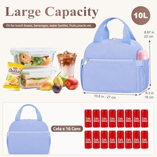 Lunch Box for Women (B-B-Corduroy Blue / Medium - 10L)