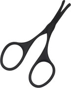 Multicolor Professional Grooming Scissors for Personal Care Facial Hair Removal and Ear Nose Eyebrow Trimming Stainless Steel Fine Straight Tip Scissors 3.9 Inch (Curved Safety Head Black)