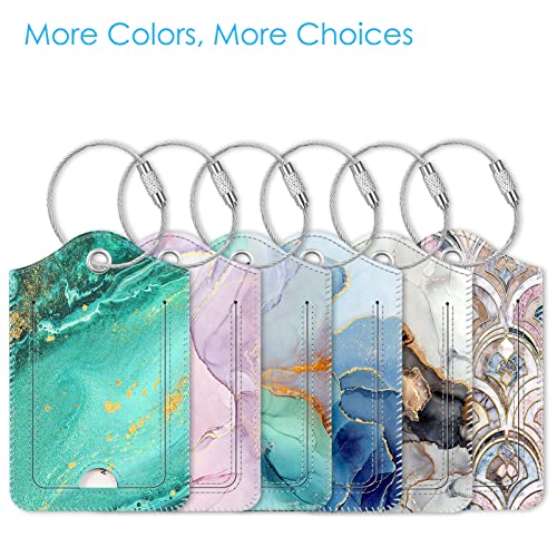 Luggage Tags Privacy Cover ID Label for Travel Bag Suitcase (Aqua Wave)