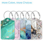 Luggage Tags Privacy Cover ID Label for Travel Bag Suitcase (Aqua Wave)