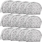 12 Pieces Small Cosmetic Bags (12pcs Gray S)