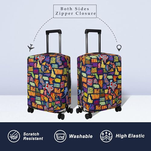 Travel Luggage Cover Fits 18 (S / America Map)