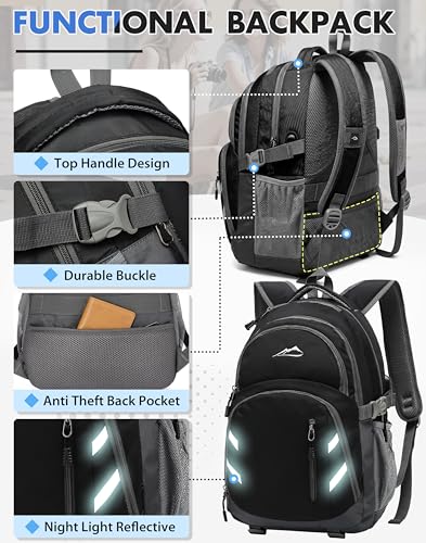 Extra Large Backpack Bookbag for College Laptop Travel (17 Inch / Classic Black)