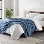 Polar Fleece Blanket (Full/Queen / 02 - Heathered Dark Blue)