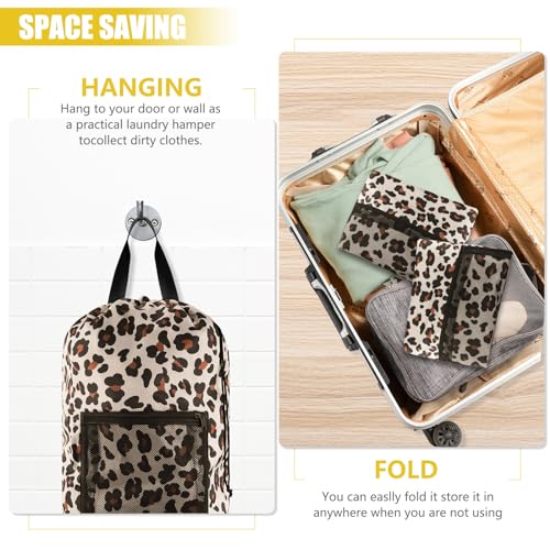 Laundry Bag Backpack (1Pack / Leopard Print)
