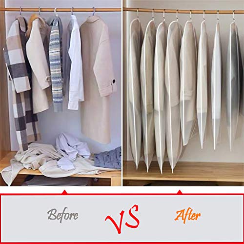 Garment Bags Clothes Storage Bag (24'' x 54''/12 Pack+Gifts / White-Translucent)