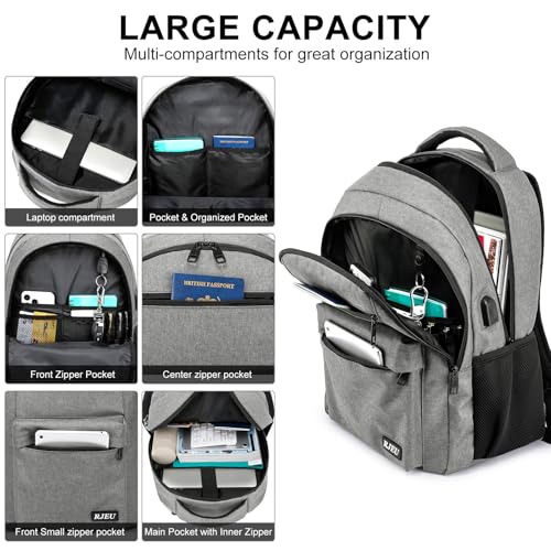 Backpack for Men and Women (Grey / 17.3 inch)