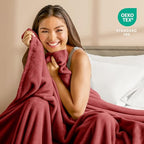 Fleece Blanket Luxury Microplush (Throw/Travel / 24 - Rosewood)