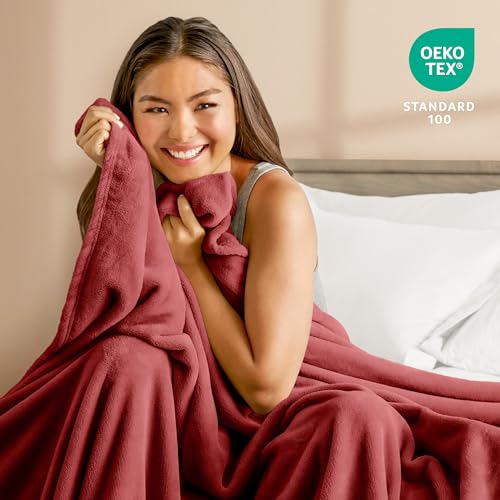Fleece Blanket Luxury Microplush (Throw/Travel / 24 - Rosewood)