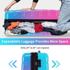 Luggage Sets 3 Piece (3-piece Set(20/24/28) / Blue and Red)