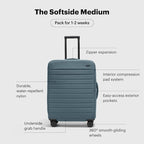 Away Softside Medium Checked Suitcase, 26 Inch Lightweight, Expandable Luggage - Image 3