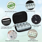 Weekly Travel Pill Organizer Cute Pill Case with 7 Day Pill Box (1 Case + 2 Boxes / B. Brown 02 + Pill Box)