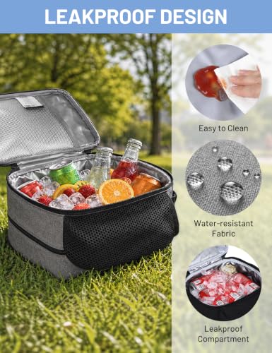 Expandable Small Lunch Box for Men Women Kids to Work School (Gray)