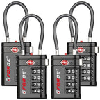 Open Alert TSA Approved Luggage Locks (Black 4 PK)