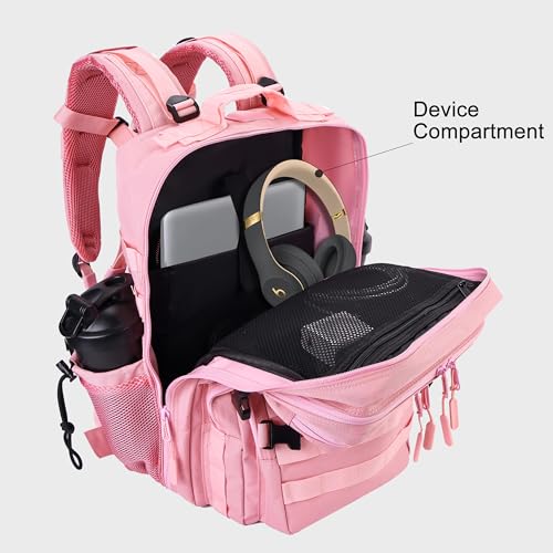 Military Tactical Backpack for Men and Women 45L Army 3 Days Assault Pack Bag Large Rucksack with Shoe Compartment (1.7 Pink)