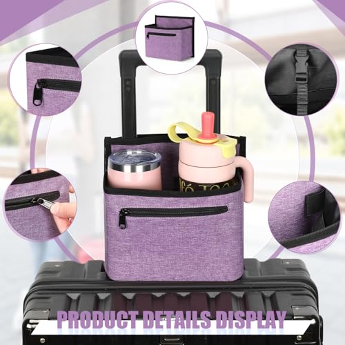 Luggage Travel Cup Holder for Suitcase (Purple)