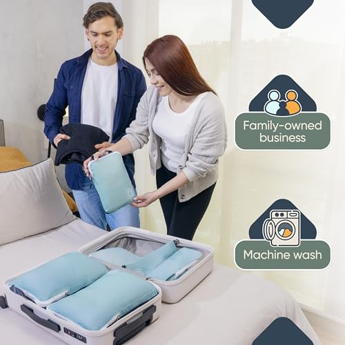 Large Compression Packing Cubes 7 (DustyTeal/White)