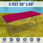 2 Pack Rectangle Spandex Fitted Table Cloth (Fuchsia / 60" x 30" (Rectangular))