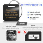 5Pack) Custom Personalized Luggage Tags-Customized Unique tag for Suitcase Backpack Travel,Bags (Blue (3.8×2)) (Blue (3.8×2))