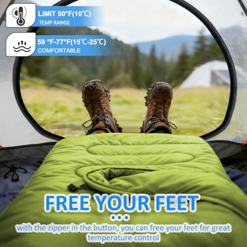 Camping Sleeping Bag (Grass Green)