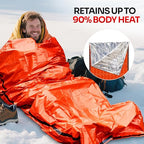 Emergency Sleeping Bag Mylar Thermal Bivy Survival Gear & Supplies Foil ([1 Pack])