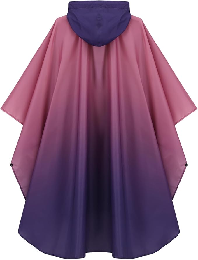 Rain Poncho Jacket Coat Hooded Zipper Style - Image 7