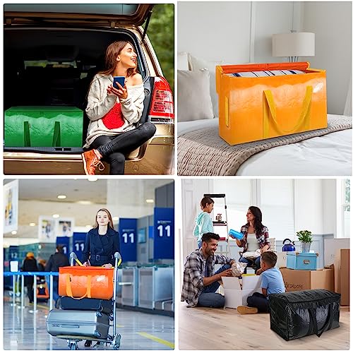 4 Pack Oversized Moving Bags with Reinforced Handles (4-Pack / Orange)
