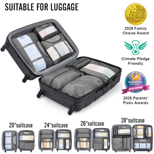 8 Set Packing Cubes for Travel Essentials (04 Gray)