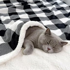 Sherpa Fleece Throw Blanket 80" x 90" Reversible Plush Fluffy Large Big Blanket Lattice Flannel Blankets for All Season Use (Black and White / 80"*90")