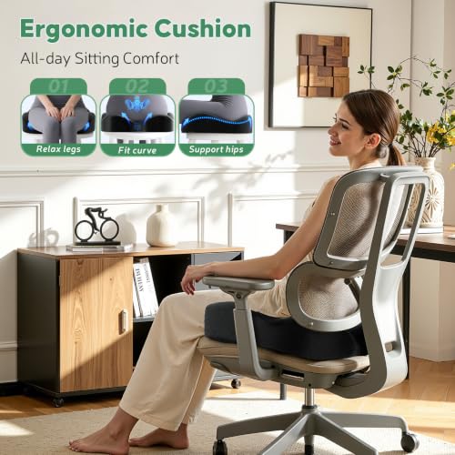 Memory Foam Seat Cushion (Black / 15.75×18.50×1.97 / 4.13 inch)