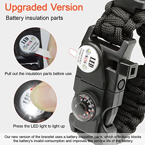20 in 1 Paracord Bracelet (Black 1PC)