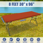 2 Pack Rectangle Spandex Fitted Table Cloth (Rust / 96" x 30" (Rectangular))