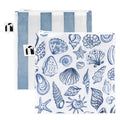 Roamio Reusable Sandwich and Snack Bags (C6 Nautical Stripe & Shells-Lg)