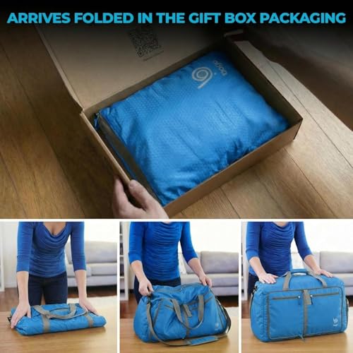 Travel Duffle Bag for Women & Men. Extra Large Foldable Duffel Bags (120L / Blue)