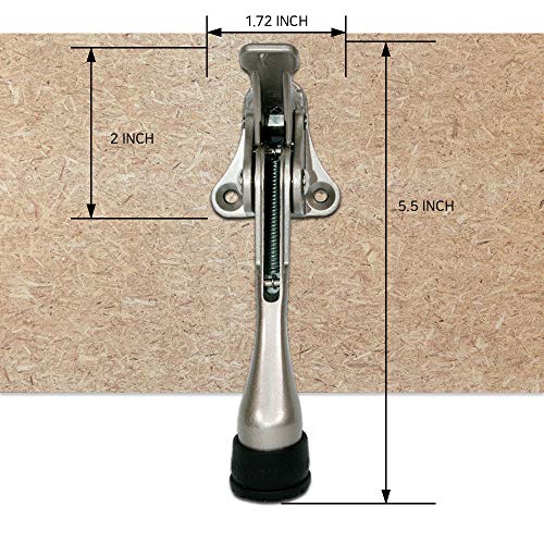 One Touch Kickdown Door Stopper (Black / 4 INCH X 4 PACK)