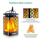 Solar Lanterns Outdoor (Flickering Flame / 4 Pack Black)