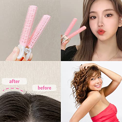 Hair Rollers with Clip Volumizing Bangs Curler DIY Styling Accessories Tool Portable Self Grip Volume Hair Root Clips