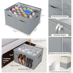 Shoe Organizer for Closet (Gray / Large(20.87''L x 16.54''W x 13.5''H))