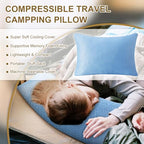 Travel Pillow (M-17.7 Inch x 13.8 Inch / Cooling Sky Blue)