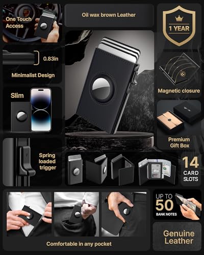 AirTag Wallet for Men (Deep Black)