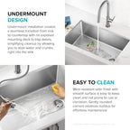 Fairlane 17 in Undermount Single Bowl Stainless Steel Kitchen Sink (17 Inch / Single Bowl — Undermount)
