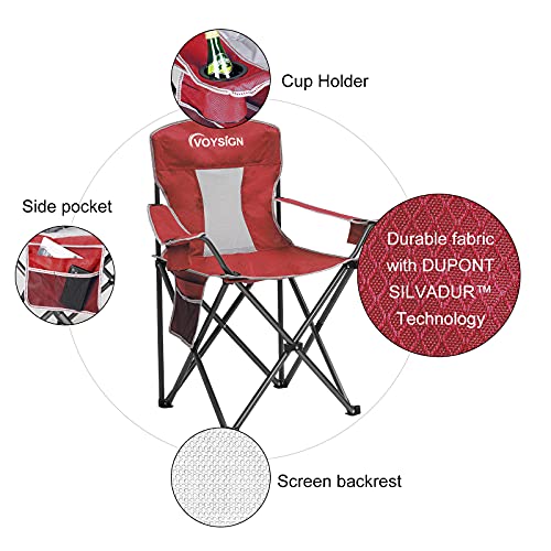 Mesh Folding Camping Chairs for Adults (Vermilion)