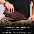 Watch Roll Travel Case (3 slots / Dark Brown)