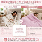 King Size Weighted Blanket for Adults 25lbs (04-pink / 88" x 104" | 25lbs)